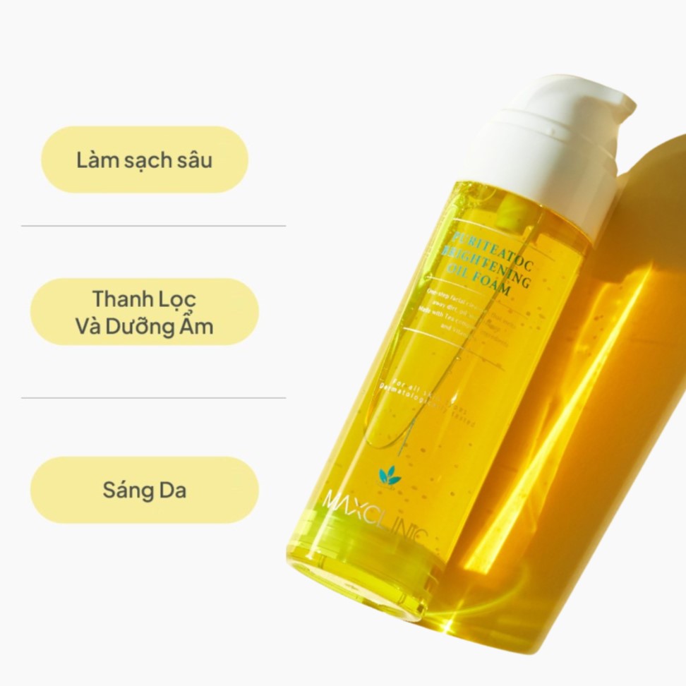 Dầu Rửa Mặt Tạo Bọt Làm Sáng Và Dưỡng Ẩm Maxclinic Puriteatoc Brightening Oil Foam Cleaser 110gr - Image 3