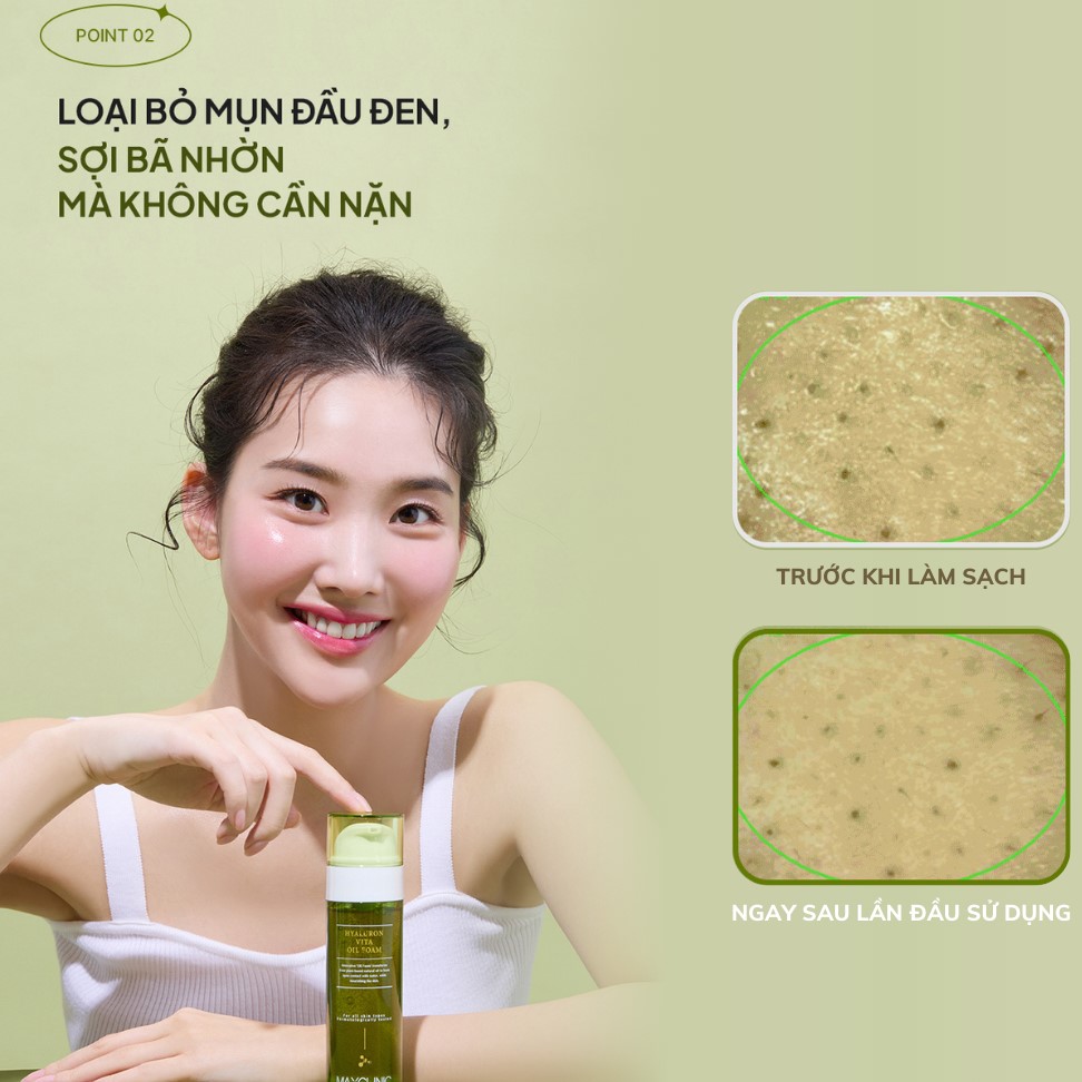 Dầu Rửa Mặt Tạo Bọt Sạch Sâu Cấp Ẩm Maxclinic Hyaluron Vita Oil Foam Cleaser 110gr - Image 3