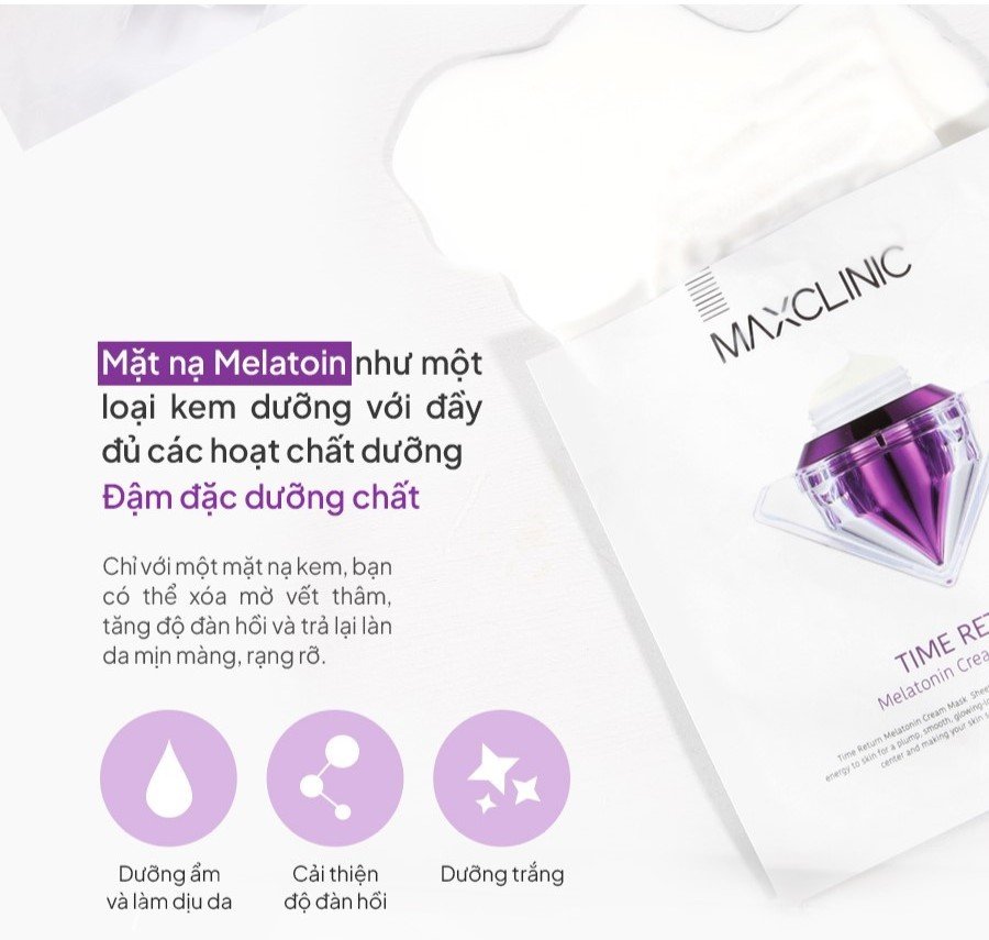 Mặt Nạ Dưỡng Da Maxclinic Time Return Melatonin Cream Mask Sheets Hộp 4 Miếng - Image 2