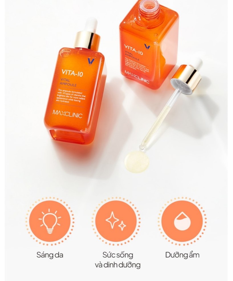 Tinh Chất Dưỡng Sáng Da Mờ Thâm Maxclinic Vita-10 Vital Ampoule 100ml - Image 3