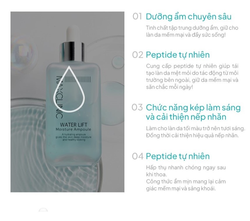 Tinh Chất Dưỡng Ẩm Cấp Nước Maxclinic Water Lift Moisture Ampoule 100ml - Image 1