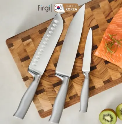 Bộ Dao Nhà Bếp 3 Món Le Made Đa Năng Bằng Thép Không Gỉ, Cán Liền Nguyên Khối, An Toàn