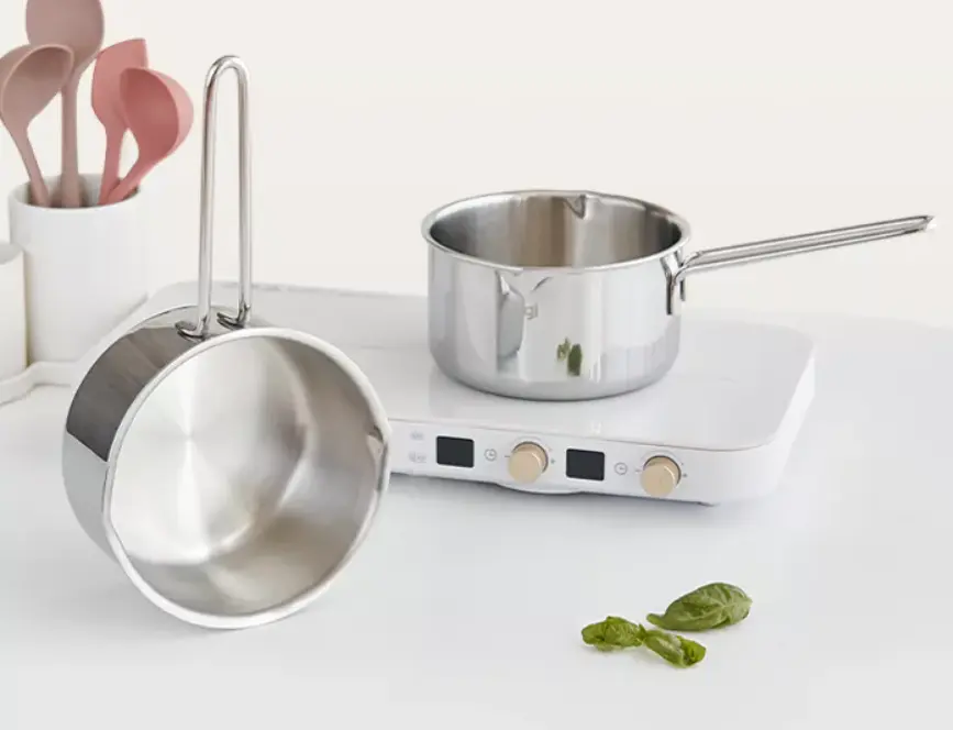 Nồi Quánh Inox 3 Lớp Firgi Hàn Quốc Nấu Ăn Dặm Cho Bé, Dùng Cho Bếp Hồng Ngoại, Bếp Từ 16cm (1.5L)