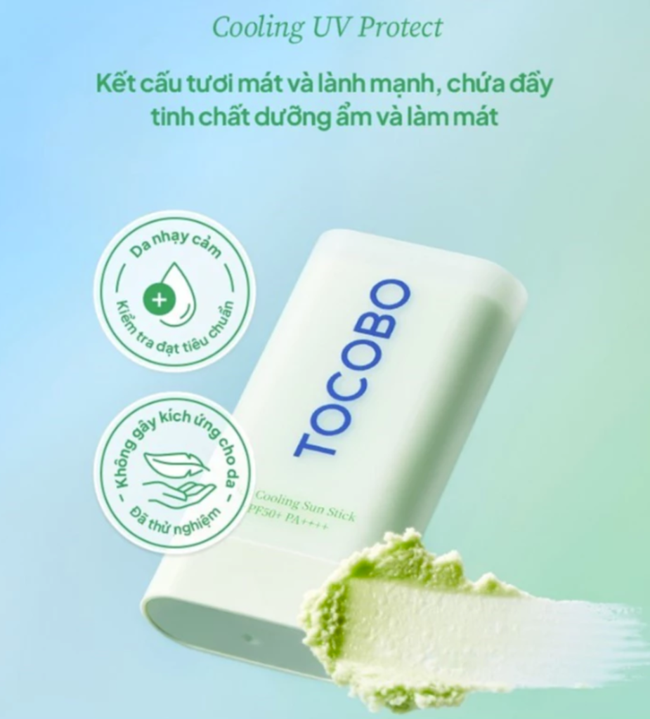 Sáp Chống Nắng Dạng Thỏi Tocobo Cica Cooling Sun Stick SPF50+ PA++++ 18gr