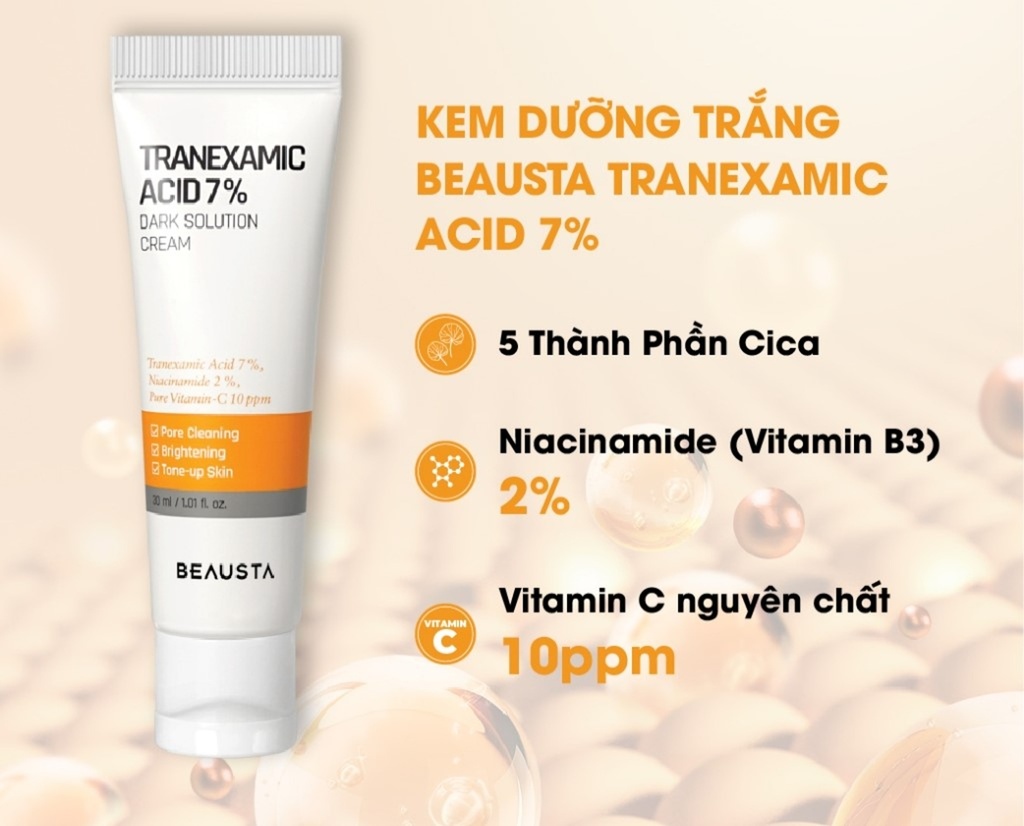 Kem Dưỡng Trắng Beausta Tranexamic Acid 7% 30ml